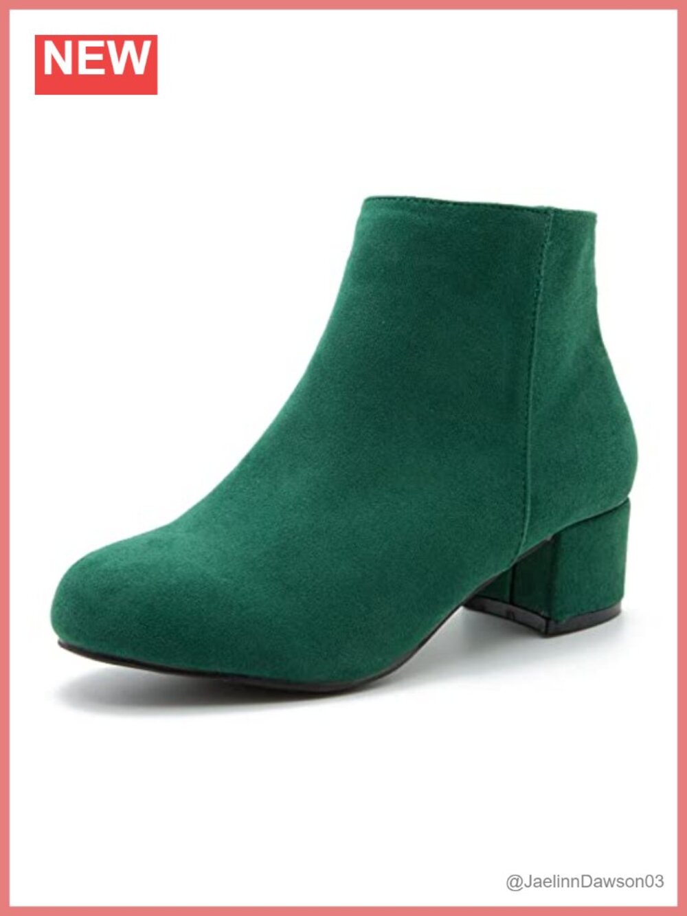 Suede Low Block Heel Ankle Boots Round Toe Dress Booties